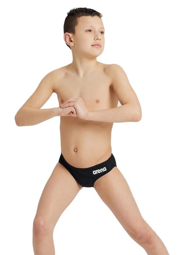Arena Boy's Team Solid Swim Brief - Black / White