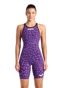 Arena Powerskin Carbon Air² Limited Edition Leopard Skin Openback Kneesuit - Violet