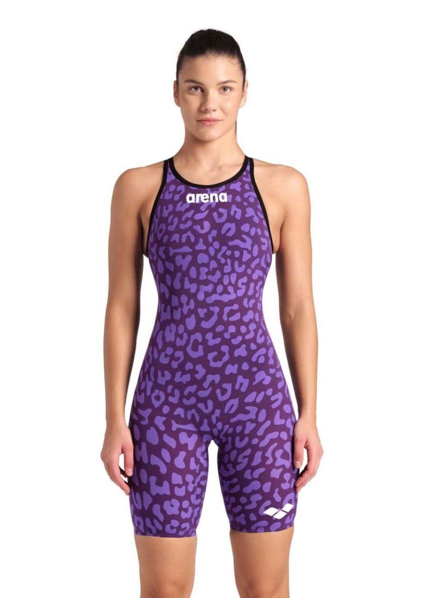 Arena Powerskin Carbon Air² Limited Edition Leopard Skin Openback Kneesuit - Violet