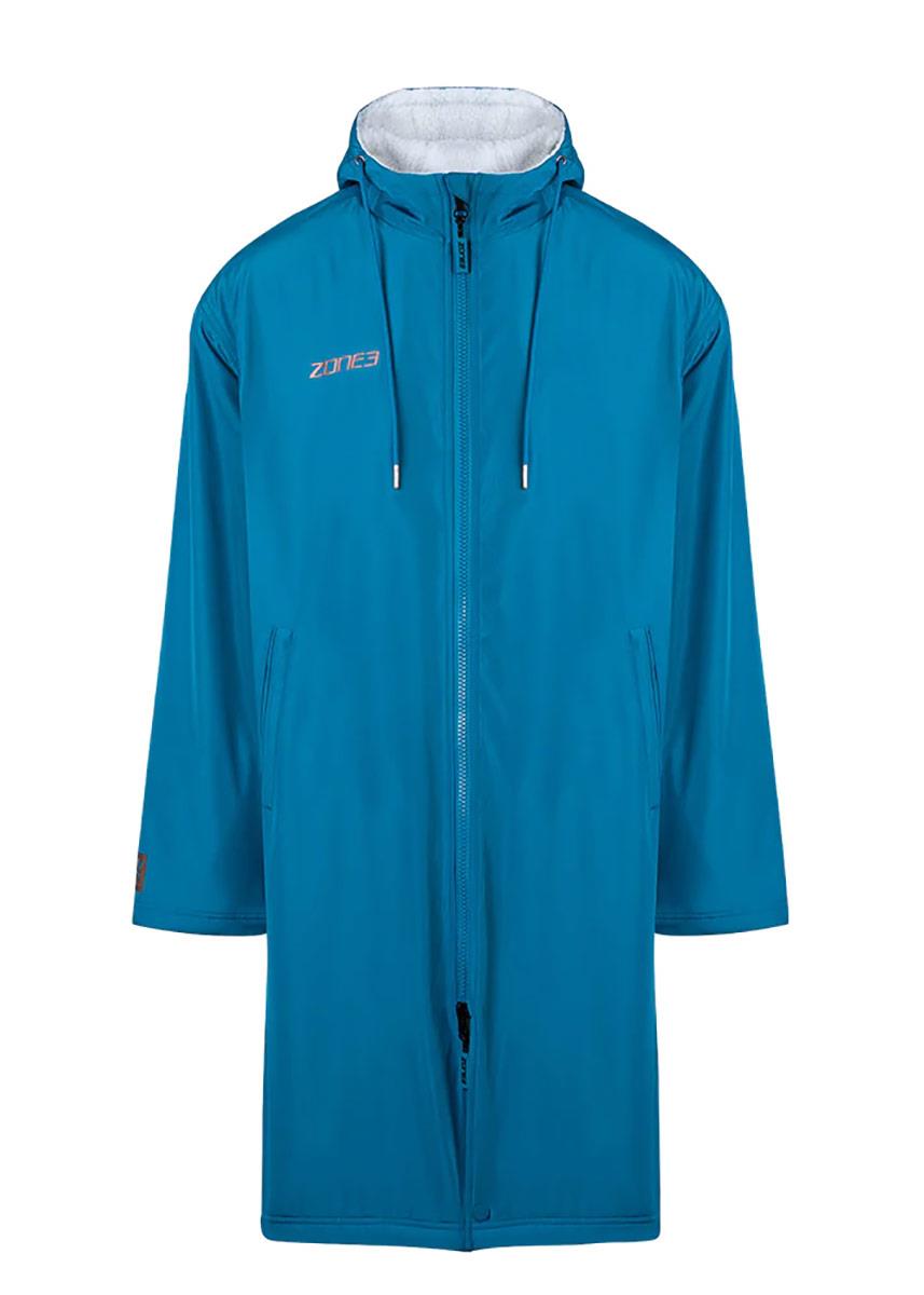 Zone3 Recycled Parka Robe - Teal/Cream/Copper -Front view