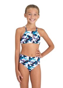Arena Girls Tie and Dye Crop Top Bikini - Black