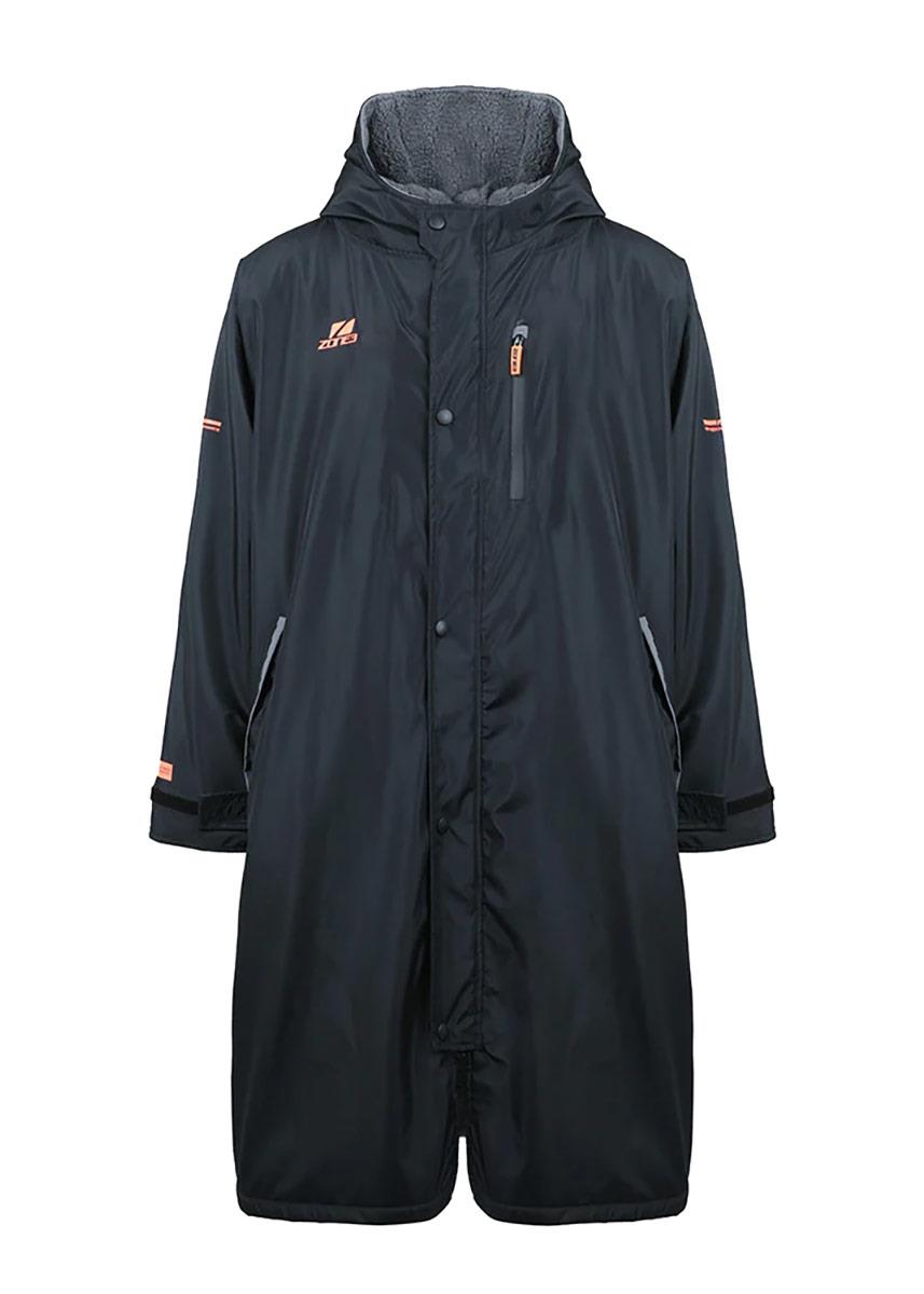 Zone3 Recycled Thermo-Tech Changing Robe - Black/Orange-thumbnail