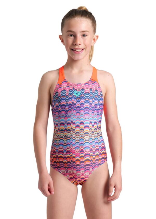 Arena Girl's Ondulation Swim Pro Back Swimsuit - Violet / Coral