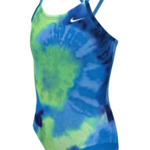 Nike Girls Tie Dye Crossback Swimsuit - Vapor Green