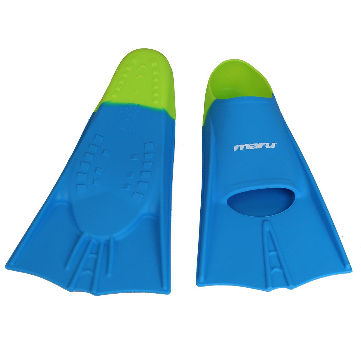 Maru Short Blade Fins - Blue / Lime-brand