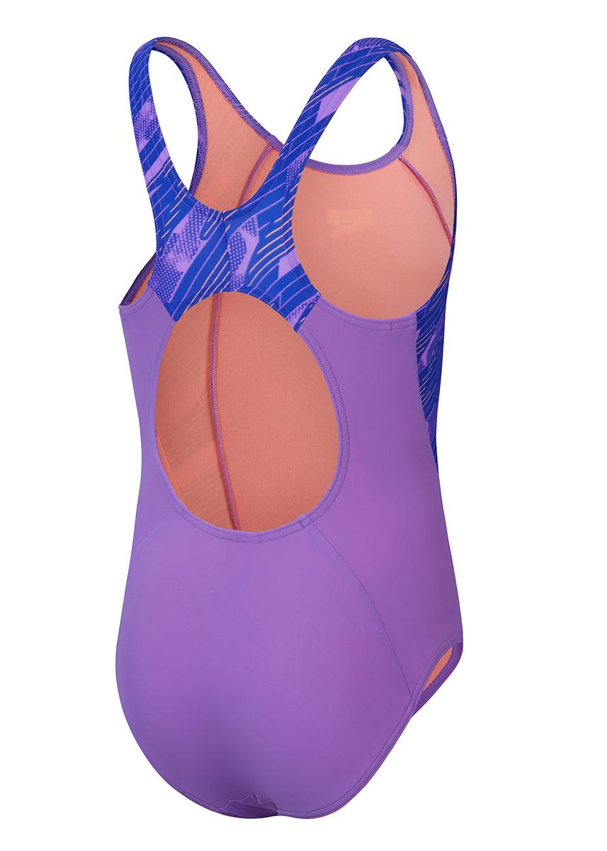Speedo Girls HyperBoom Splice Muscleback Swimsuit - Blue / Pink-brand