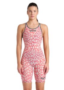 Arena Powerskin Carbon Air² Limited Edition Leopard Skin Closedback Kneesuit - Geranium
