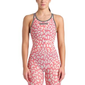 Arena Powerskin Carbon Air² Limited Edition Leopard Skin Closedback Kneesuit - Geranium