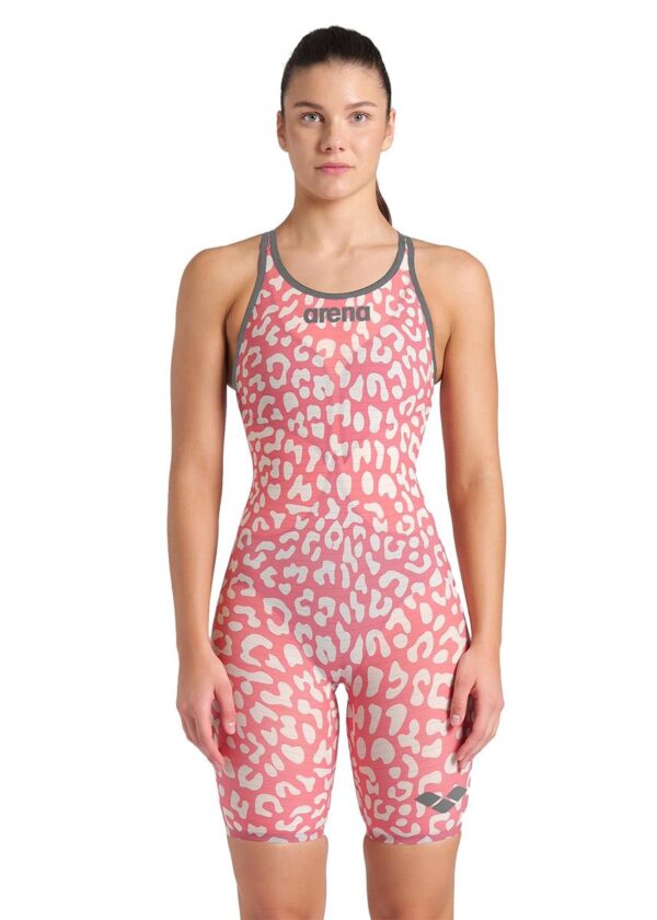 Arena Powerskin Carbon Air² Limited Edition Leopard Skin Closedback Kneesuit - Geranium
