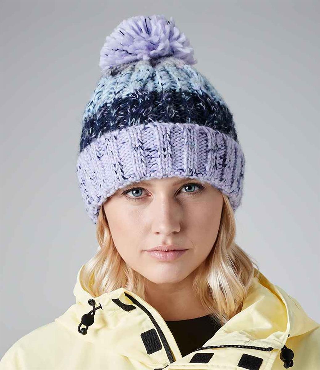 Beechfield Corkscrew Pom Pom Beanie - Lavender Fizz-625055
