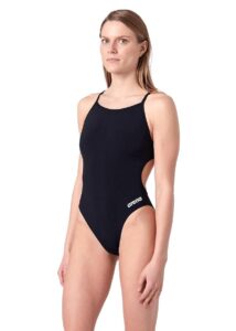 Arena Womens Lace Solid Swimsuit - Black / White