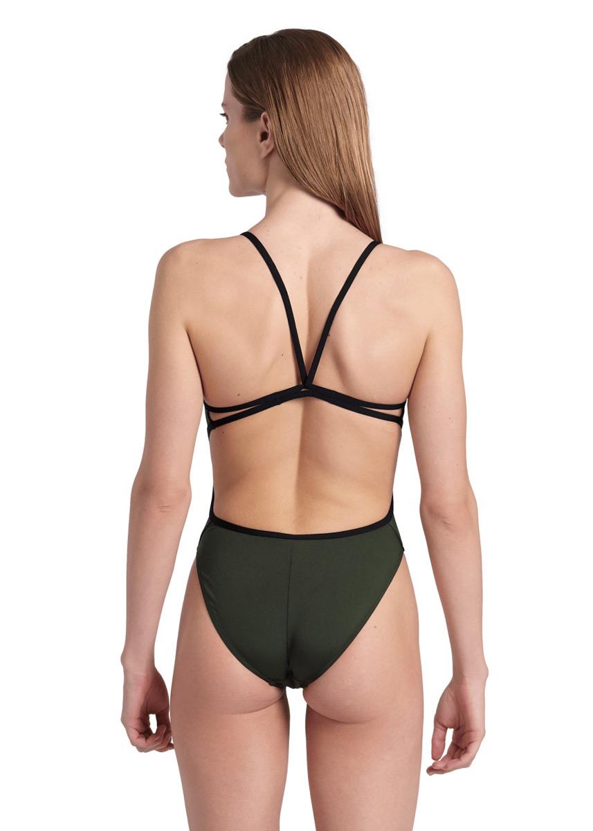 Arena Women's Lace Solid Swimsuit - Dark Sage-brand