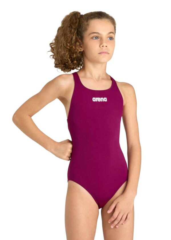 Arena Girl's Team Swim Pro Solid Swimsuit - Red Fandango/White