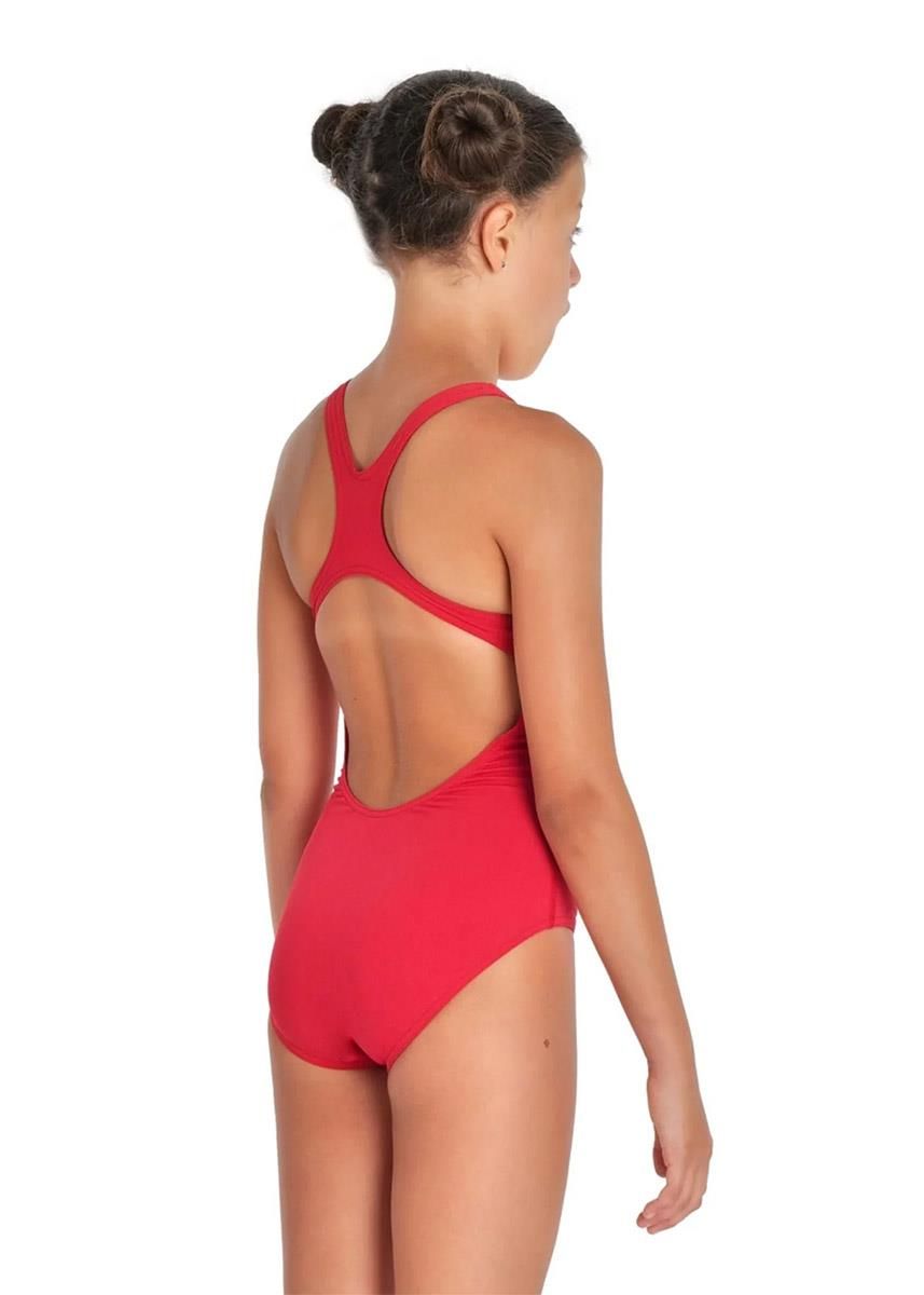 Arena Girl's Team Swim Pro Solid Swimsuit - Plum/White-brand