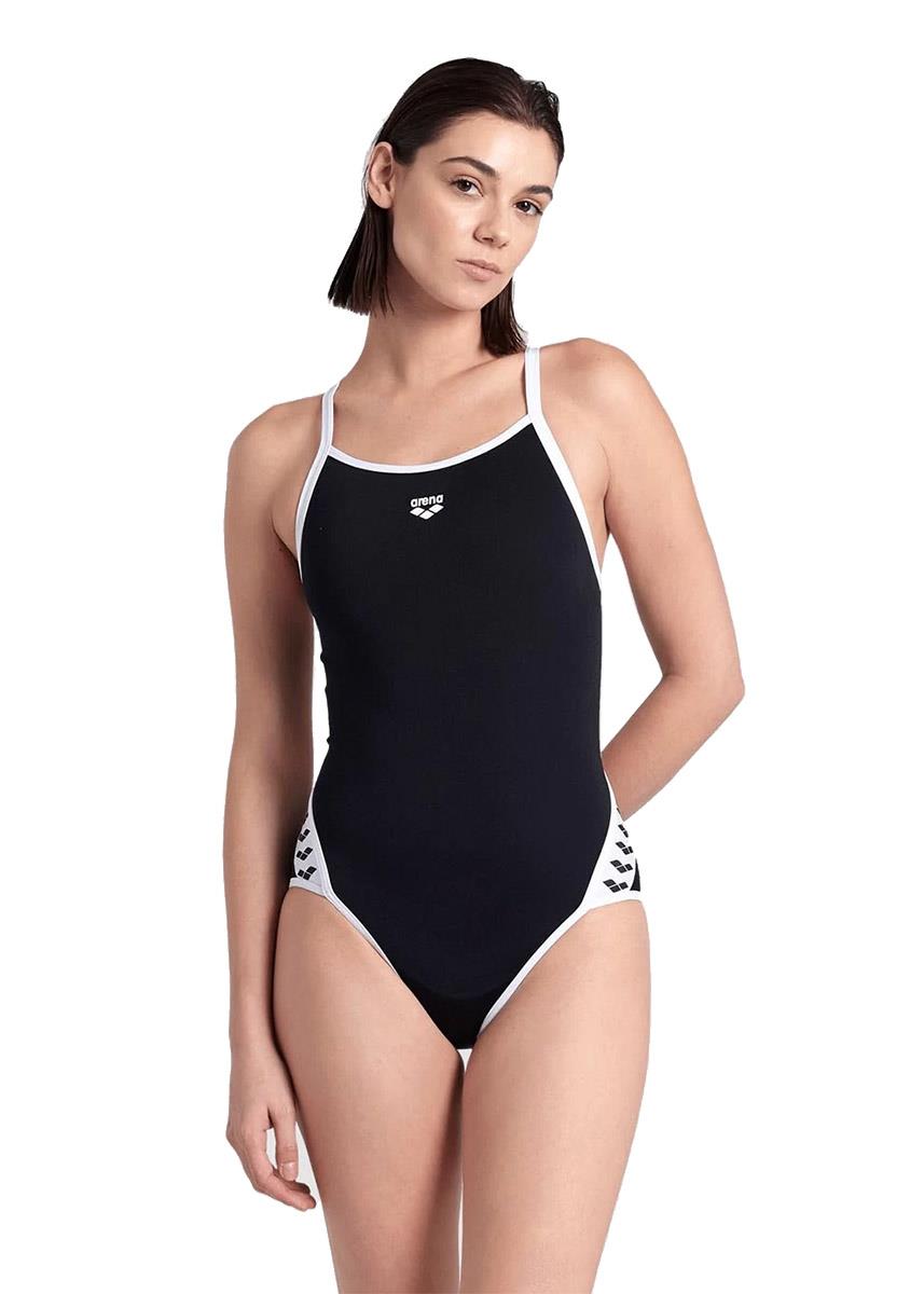 Arena Icons Solid Super Fly Back Swimsuit - Black / White-625874