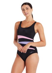 Zoggs Sumatra Adjustable Scoopback Swimsuit - Black / Pink / Lilac