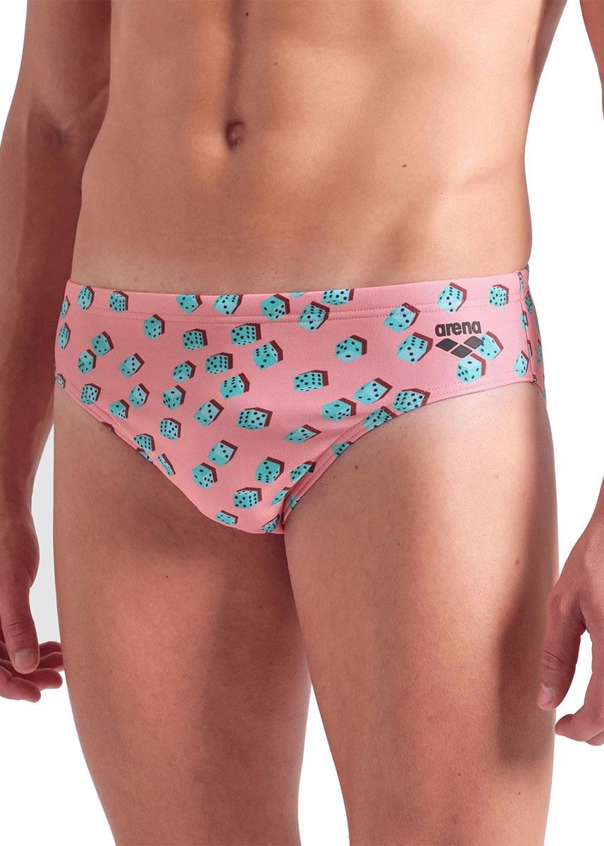 Arena Dices 7cm Swim Briefs - Pink / Multi