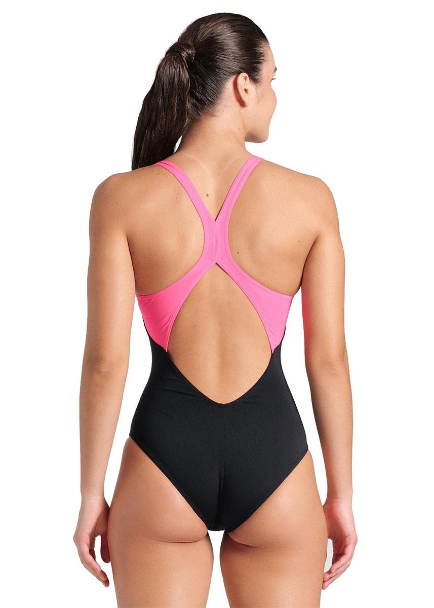 Arena Womens DreamLine V Back Swimsuit - Black / Shocking Pink-brand