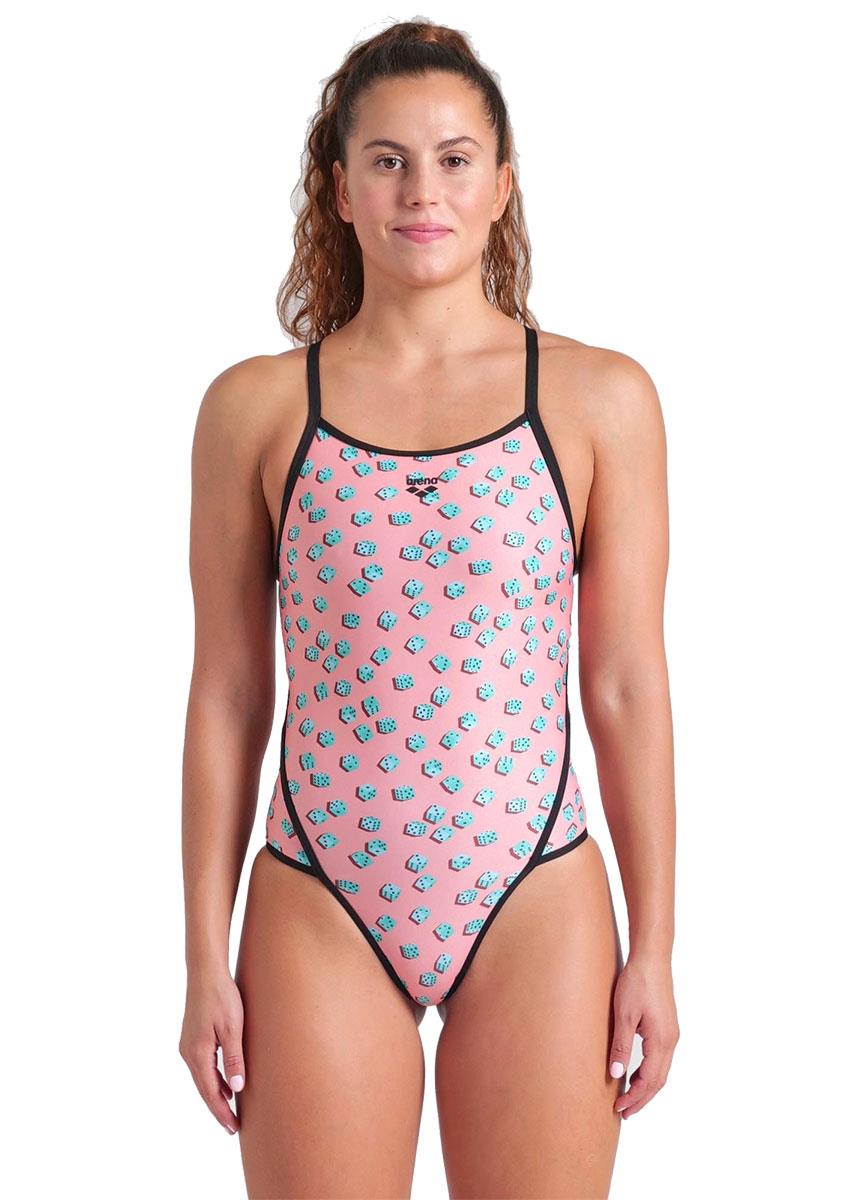 Arena Dices Super Fly Back Swimsuit - Pink / Multi / Black