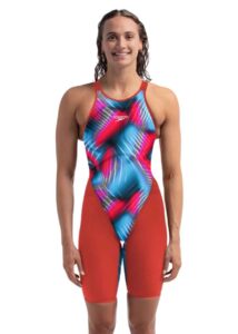 Speedo Fastskin LZR Pure Valor 2.0 Openback Kneeskin - Siren Red / Picton Blue
