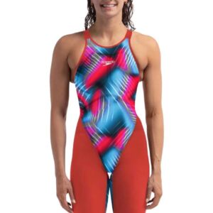 Speedo Fastskin LZR Pure Valor 2.0 Openback Kneeskin - Siren Red / Picton Blu