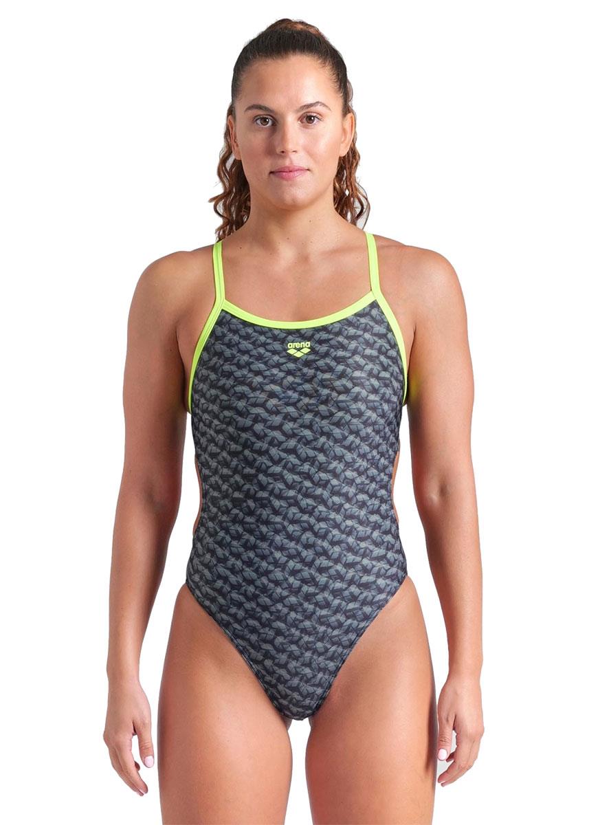 Arena Monogram Challenge Back Swimsuit - Dark Sage / Artic Lime-627120