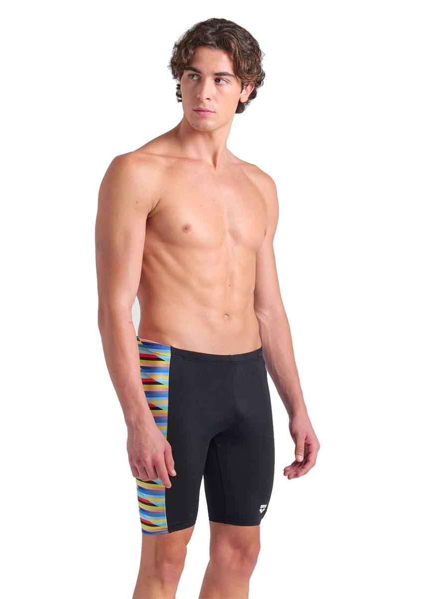 Arena Racing Stripe Swim Jammers - Black / Multi-626748