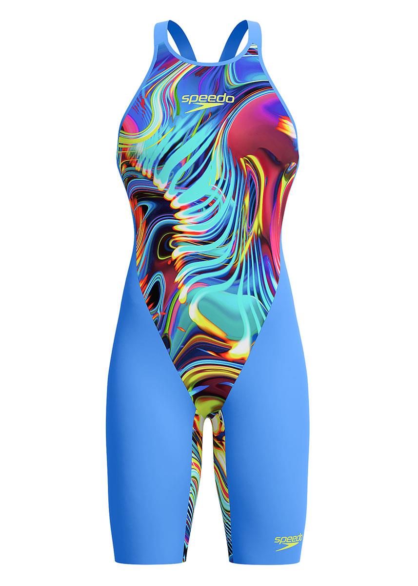 Speedo Fastskin LZR Pure Valor 2.0 Closedback Kneeskin - Molten Blur / Cobalt Pop-627242