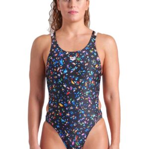 Arena Confetti Swim Tech Back Swimsuit - Black / Multi