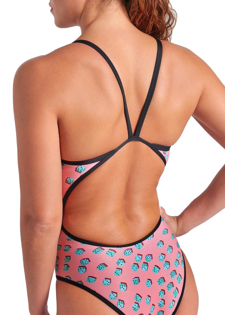 Arena Womens Dices Super Fly Back Swimsuit - Pink / Multi / Black-626867
