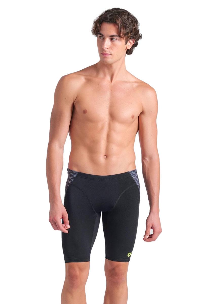 Arena Mens Monogram Swim Jammer - Black / Dark Sage-626728