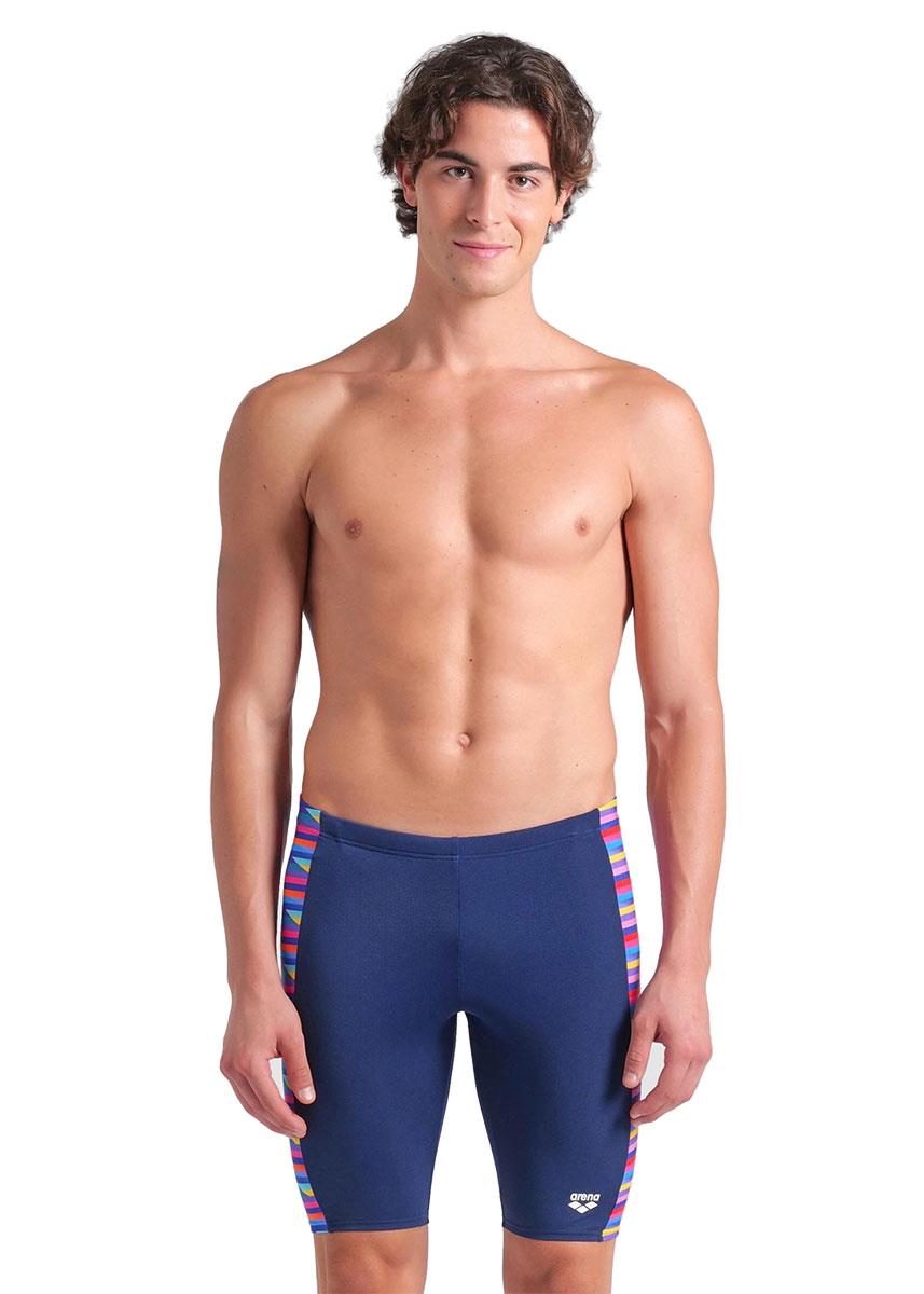 Arena Mens Racing Stripe Swim Jammers - Navy / Multi-626741