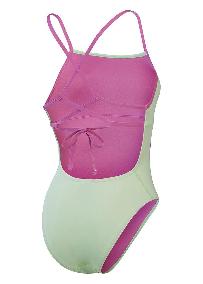 Speedo Solid Lattice Tie Back Swimsuit - Matcha Green-626641