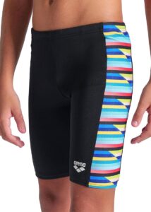 Arena Boys Racing Stripe Swim Jammers - Black / Multi