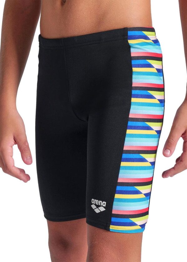 Arena Boys Racing Stripe Swim Jammers - Black / Multi