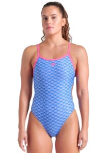 Arena Monogram Challenge Back Swimsuit - Blue / Multi / Pink