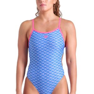 Arena Monogram Challenge Back Swimsuit - Blue / Multi / Pink