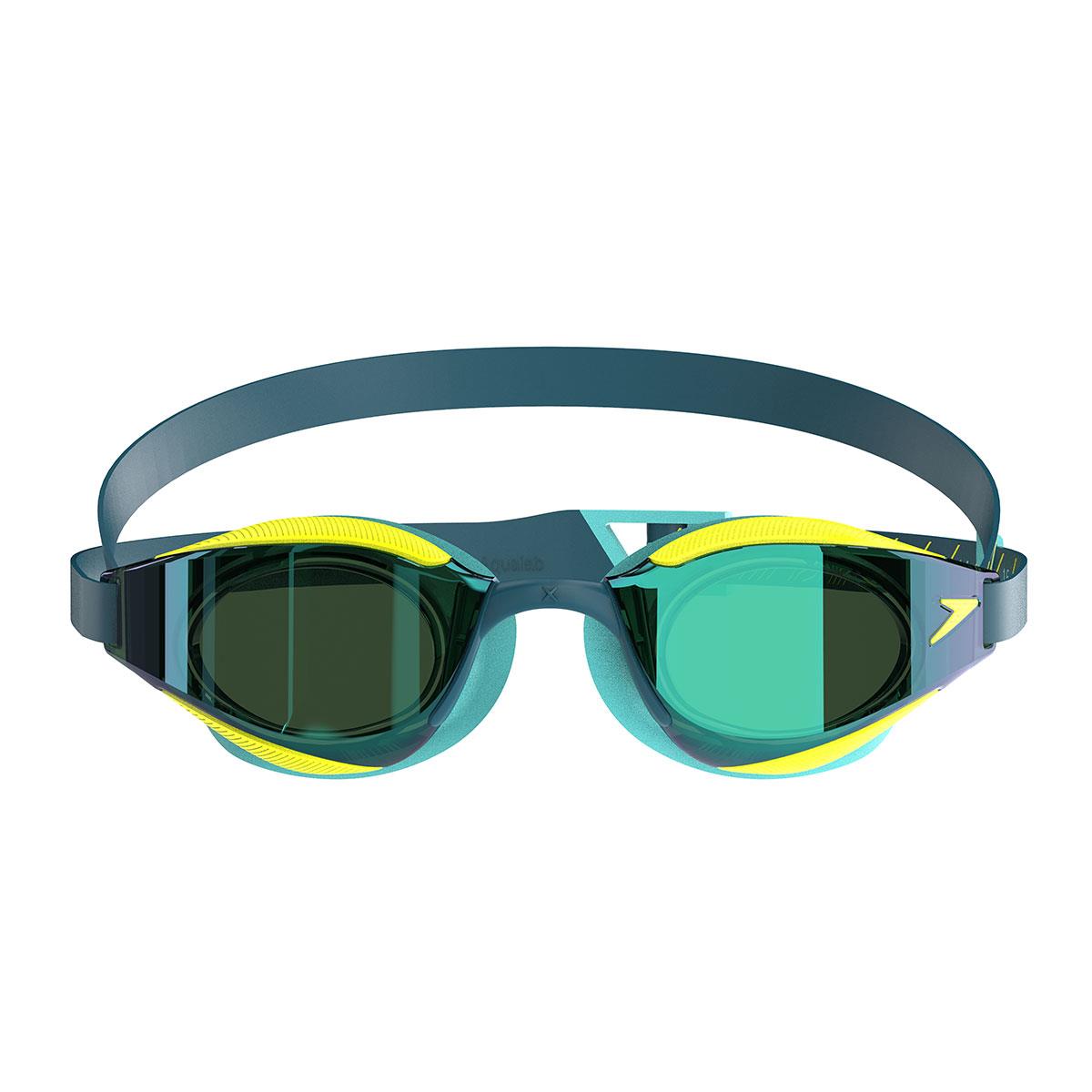 Speedo Fastskin Hyper Elite Mirrored Goggles - Hyper Yellow / Steel / Emerald-626503