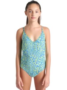 Nike Girls Wild Lace Up One Piece Swimsuits - University Blue