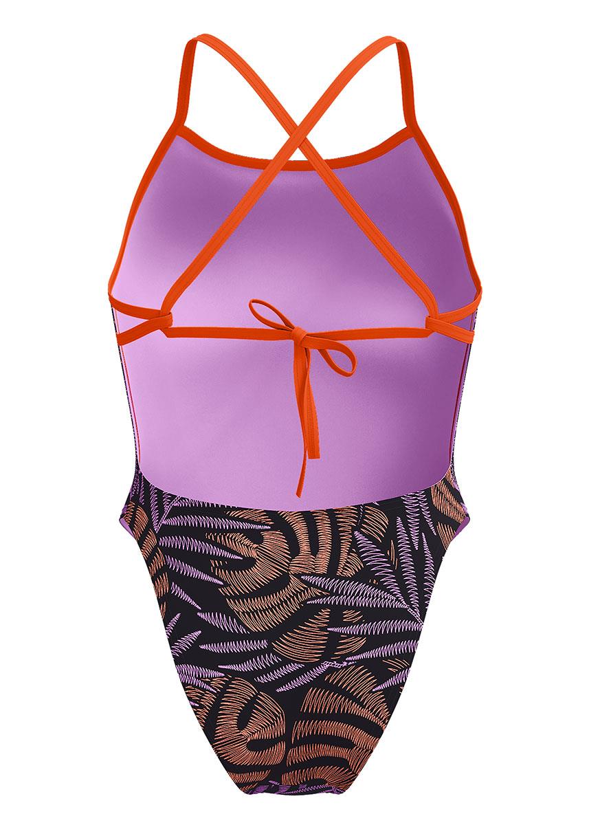 Speedo Club Training Allover Printed Tie Back Swimsuit - Black / Red-627483