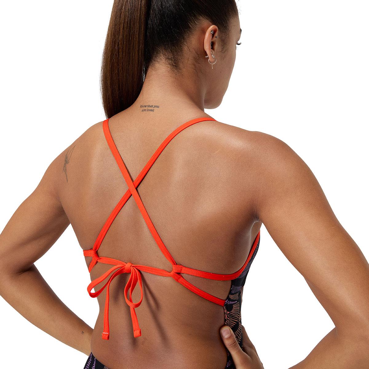 Speedo Club Training Allover Printed Tie Back Swimsuit - Black / Red-627481