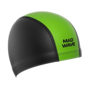 Mad Wave Lycra Duotone Swim Cap - Black / Lime