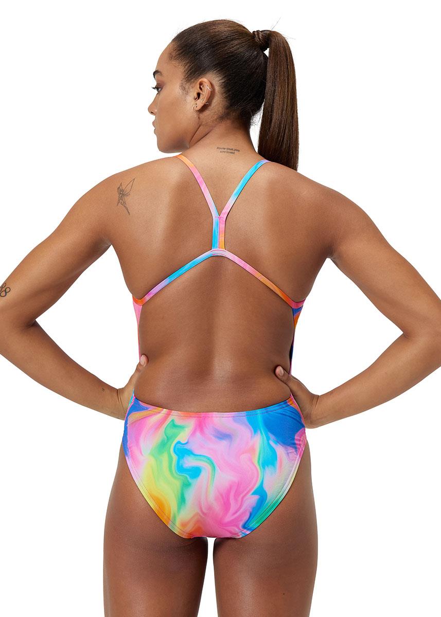 Speedo Womens Printed V-back Swimsuit - Flare Pink-628089