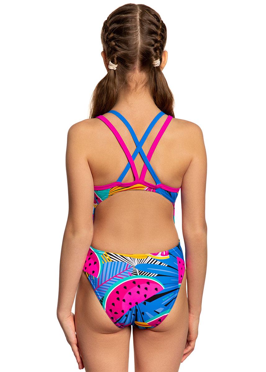 Mad Wave Girls D5 Crossback Swimsuit - Multicoloured-628532