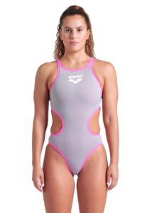 Arena One Biglogo Swimsuit - Sea Foam / Fluo Pink
