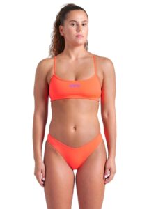 Arena Bandeau Bikini - Coral / Plum