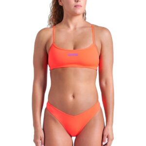 Arena Bandeau Bikini - Coral / Plum