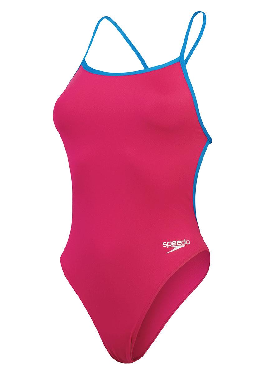 Speedo Womens Solid Vback Swimsuit - Magenta Haze-627496
