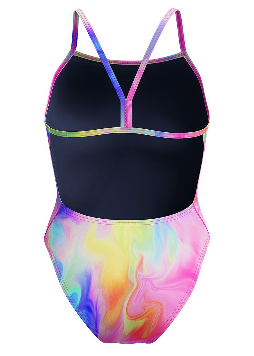 Speedo Womens Printed V-back Swimsuit - Flare Pink-628094