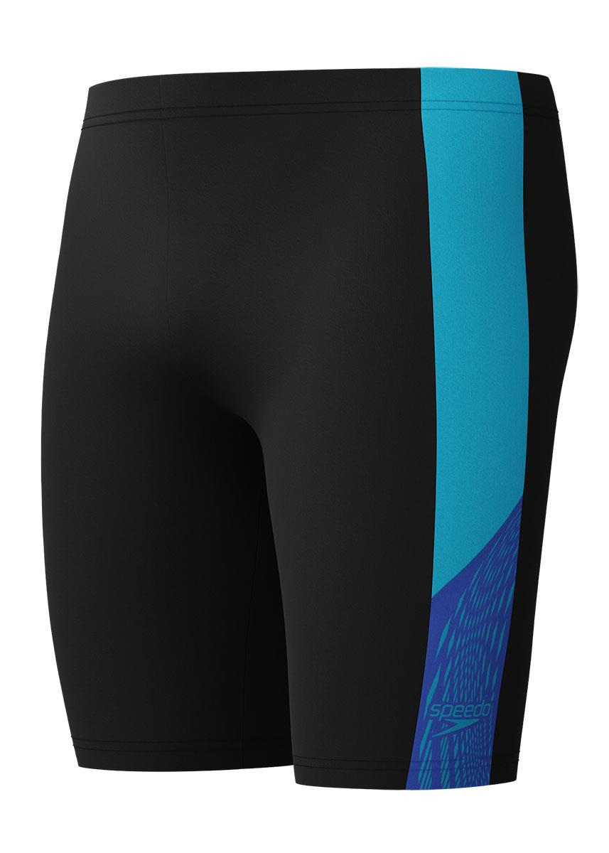 Speedo Mens Dive Splice Jammer - Black / Cobalt Pop-628981